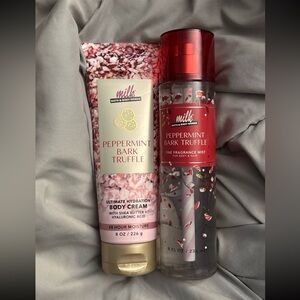 NWT Bath & Body Works Milk Bar Peppermint Bark Truffle Duo Gift Set
